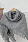 Fringed Edge Knit Poncho