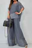 Flowing Wide-Leg Pants Set