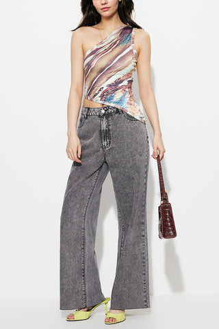 Wide-Leg Straight Jeans