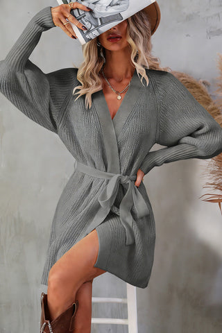 Tie-Waist Longline Cardigan