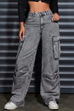 Cargo Pocket Wide Leg  Jeans