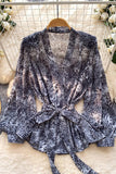 Stylish Wrap Leopard Blouse