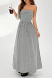 Strapless Striped Maxi Dress