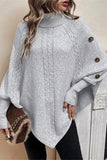 Buttoned Cable Knit Sweater