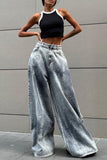 Oversized Wide-Leg Denim Jeans
