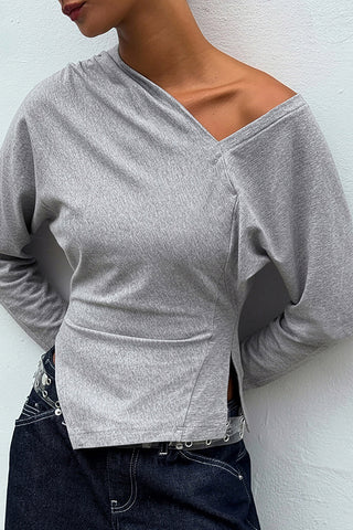 Asymmetric Long Sleeve T-Shirt