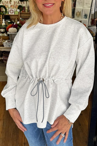 Drawstring Waist Sweatshirt
