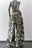 Wide-Leg Camouflage Casual Pants