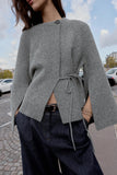 Asymmetrical Tie-Front Cape Jacket