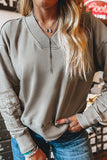 Relaxed V-Neck Sweatshirt