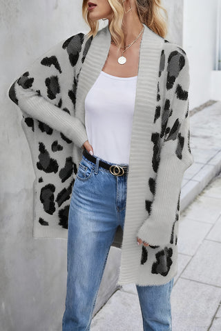 Open-Front Leopard Cardigan