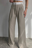 High-Waist Wide-Leg Casual Pants