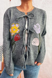Floral Tie-Front Cardigan