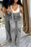 Stylish Denim Jumpsuit with Pocket Details