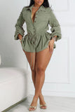 Button-Front Drawstring Romper