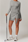 Long Sleeve Wrap Dress with Tie