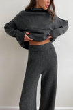 Turtleneck Sweater and Wide-Leg Pants Set