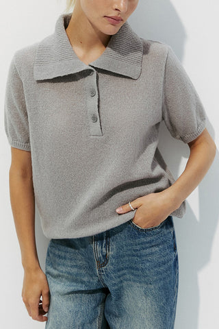 Polo Collar Knit T-Shirt