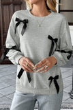 Ribbon-Accented Cozy Sweatshirt