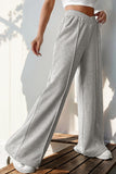 Elastic Waist Wide-Leg Casual Pants