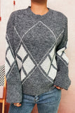 Diamond Pattern Knit Sweater