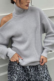 Asymmetric Turtleneck Sweater