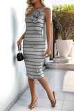 One-Shoulder Striped Casual Dress