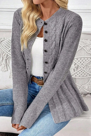 Cable Knit Button Cardigan