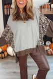 Relaxed Animal Print Patchwork Sweatshirt