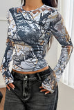 Abstract Print Long Sleeve T-Shirt