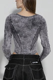 Sleek Long Sleeve Bodysuit with Zip Detail