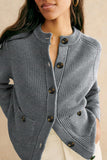Buttoned Round Neck Cardigan