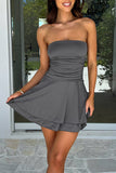 Strapless Casual Mini Dress
