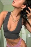 V-Neck Ribbed Tank Top