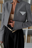Pinstripe Cropped Blazer