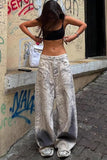 Artistic Ombre Wide-Leg Jeans