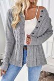 Button-Front Cable Knit Cardigan