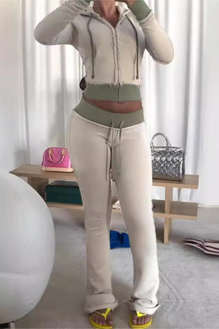 Casual Zip-Up Hoodie and Jogger Set