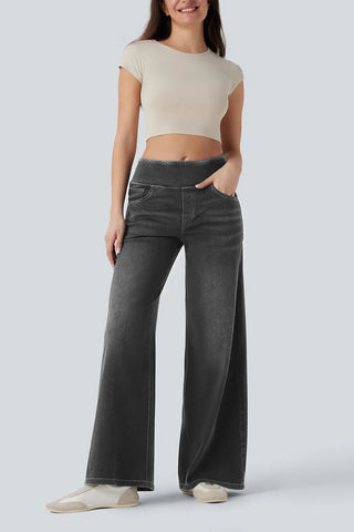 High-Waist Wide Leg Denim Jeans