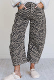 Zebra Print Wide Leg Jeans
