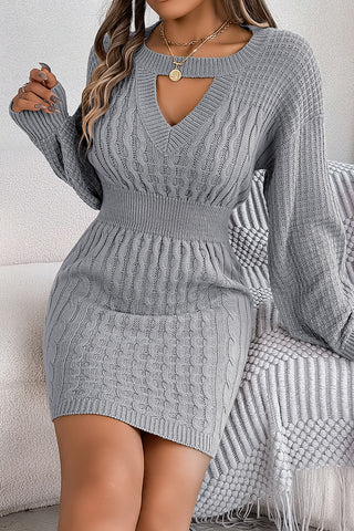 Elegant Knit Cutout Casual Dress