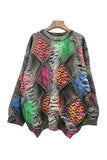 Patchwork Fringed Sweater
