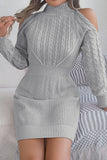 Cold Shoulder Knit Mini Dress