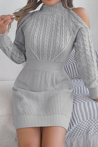 Cold Shoulder Knit Mini Dress