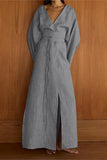 Long Sleeve Wrap Maxi Dress