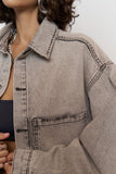 Oversized Distressed Denim Jacket
