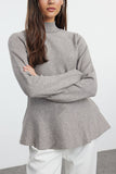Mock-Neck Sweater with Flared Hem