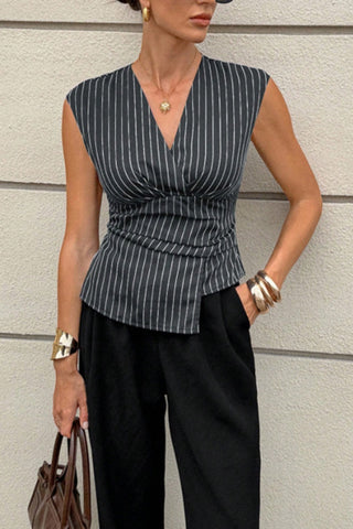 V-Neck Wrap Peplum Tank