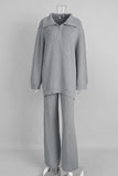 Zip-Up Relaxed Pants Set