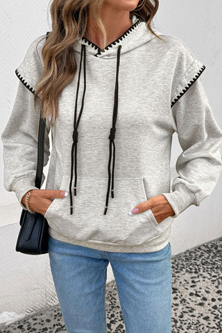 Casual Pullover Hoodie with Drawstring